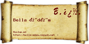 Bella Ádám névjegykártya